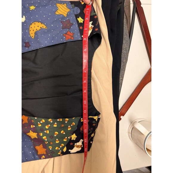 Hand Sewn Leslie Beck Vest Ghosts Pumpkins Cute Witch Open Tie Back M - Picture 7 of 16